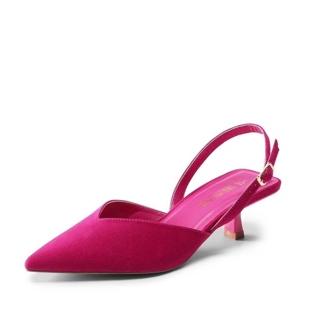 Dream Pairs Kitten Heel Slingbacks, Hot Pink / Magenta, Women’s 9